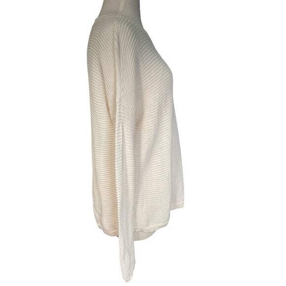 Loft Off White Long Sleeve Sweater Tight Knit Size Small 100% Cotton Over Sized - Picture 5 of 12